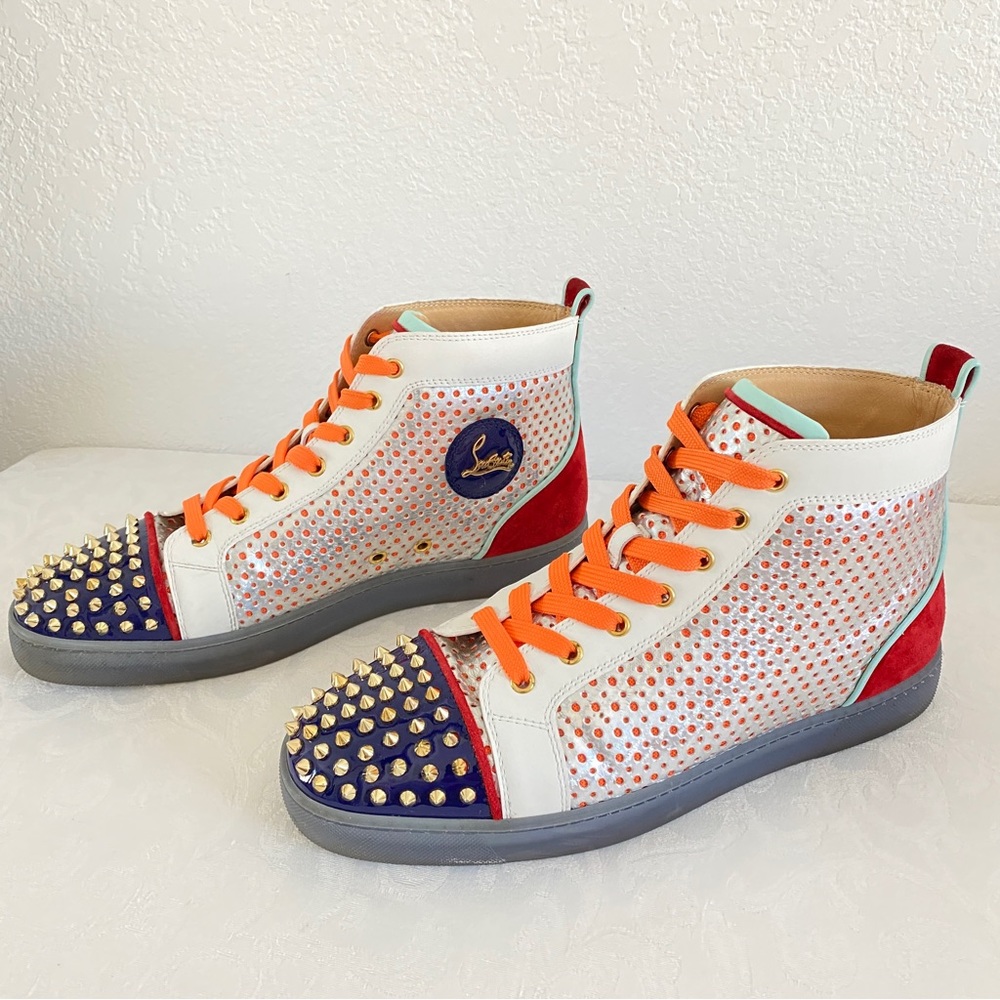 Christian Louboutin Louis Spike multicolor studded high top sneakers